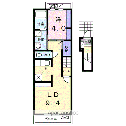 マーガレット(1LDK/2階)の間取り写真