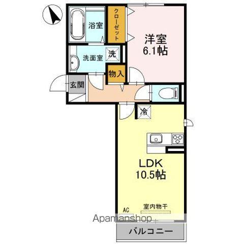 ヴィラ シャルマン(1LDK/2階)の間取り写真