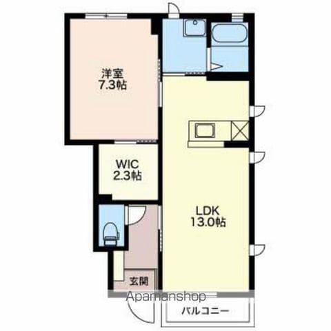 GREAT COURT(1LDK/1階)の間取り写真