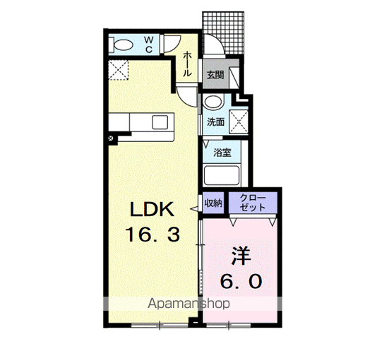 コンフォートⅢ(1LDK/1階)の間取り写真