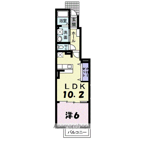 イアリスⅡ(1LDK/1階)の間取り写真