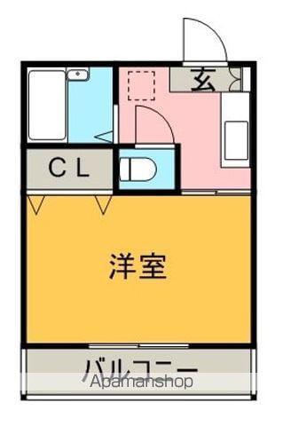 牟岐線 阿波富田駅 徒歩43分 2階建 築26年(1DK/2階)の間取り写真