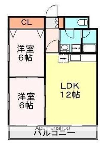 TENOHA TOYOHASHI(2LDK/6階)の間取り写真