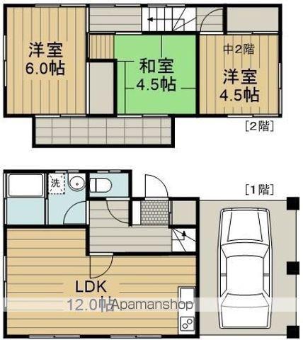 五日市線 東秋留駅 徒歩15分 2階建 築56年(3LDK)の間取り写真