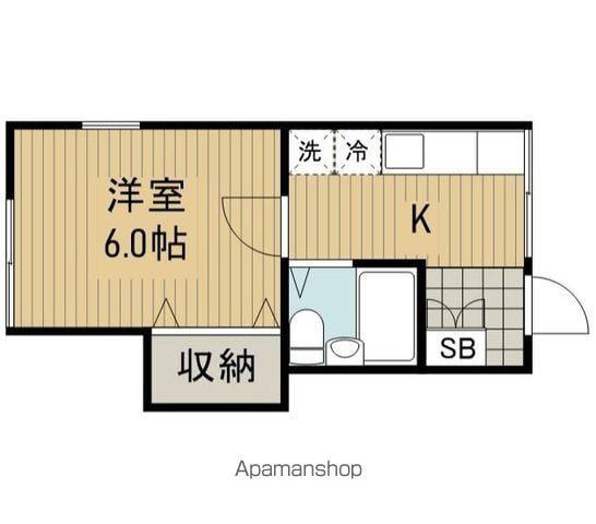 アエラス(1K/1階)の間取り写真