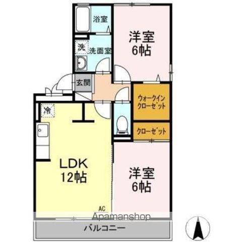 セジュールグラシアス(2LDK/3階)の間取り写真
