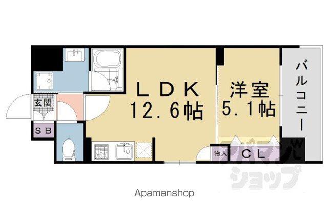 ベラジオ雅び京都三条通(1LDK/2階)の間取り写真