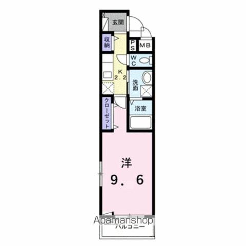 ドミール南仙台Ⅱ(1K/3階)の間取り写真