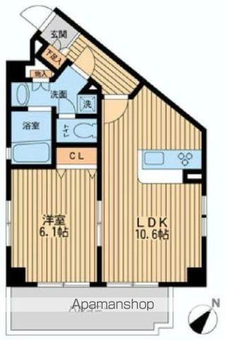 プライムアーバン中野上高田(1LDK/1階)の間取り写真