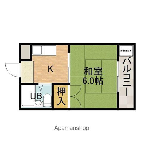 バンブーハイツ(1K/3階)の間取り写真