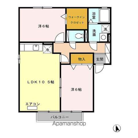 ベル・ジュ・メゾン AB(2LDK/2階)の間取り写真