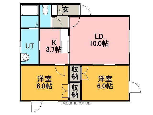 イマジン(2LDK/1階)の間取り写真