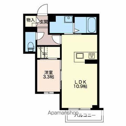 モンレ—ヴ(1LDK/1階)の間取り写真