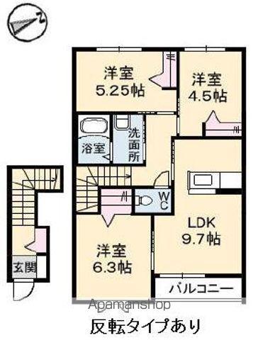 クレスト壱番館(3LDK/2階)の間取り写真