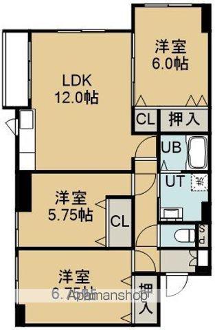 SITE EF(3LDK/3階)の間取り写真