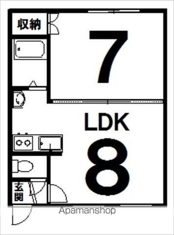 コーポイケダ(1LDK/2階)の間取り写真