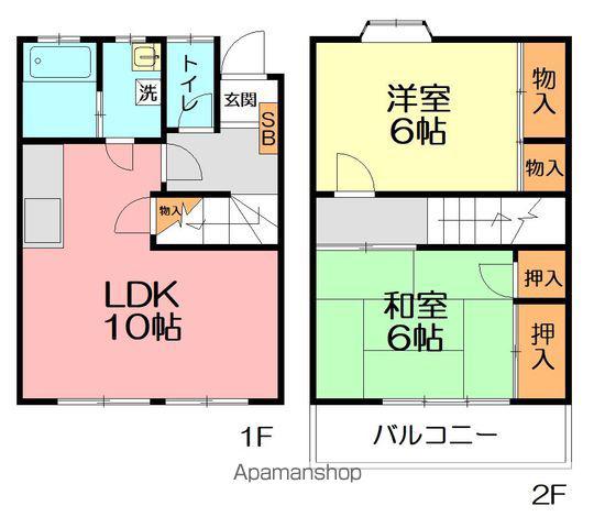 コーポ太平台(2LDK)の間取り写真