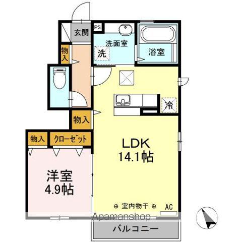 セジュールフォレスタ(1LDK/1階)の間取り写真