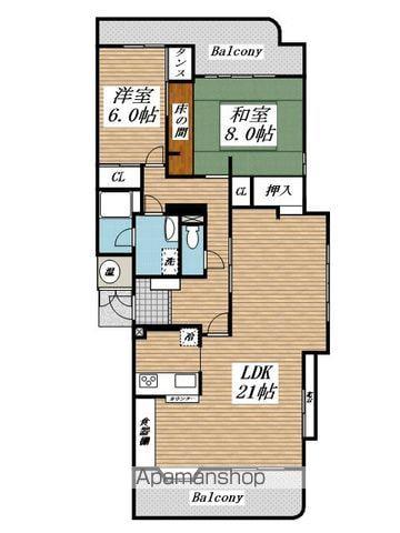 メゾンモンブラン富野台・壱番館C棟(2LDK/5階)の間取り写真