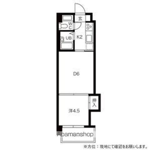サングローリー(1DK/8階)の間取り写真