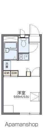 レオパレスふれあい(1K/1階)の間取り写真
