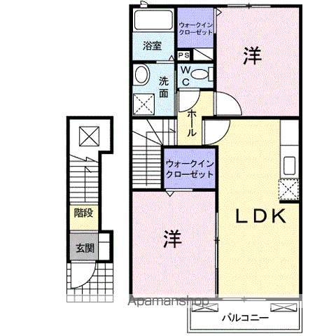 ブリーゼⅠ(2LDK/2階)の間取り写真