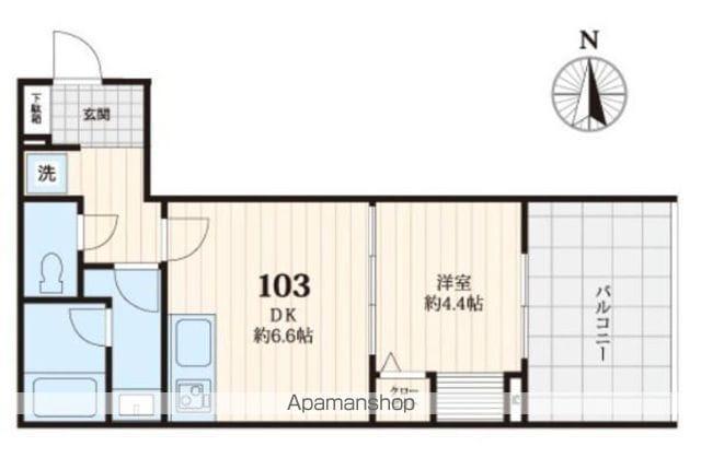 メゾンボヌール(1DK/1階)の間取り写真