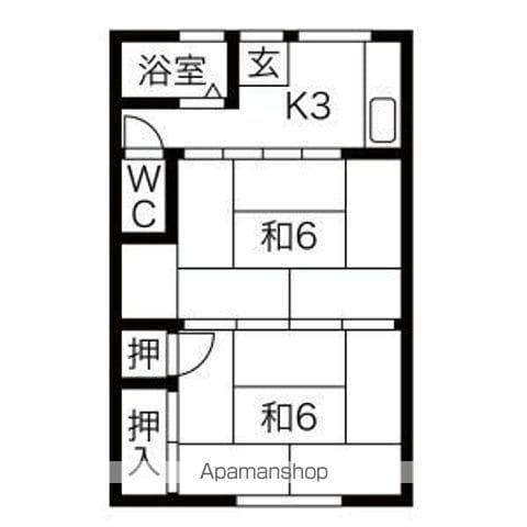 中村ハイツ(2K/2階)の間取り写真