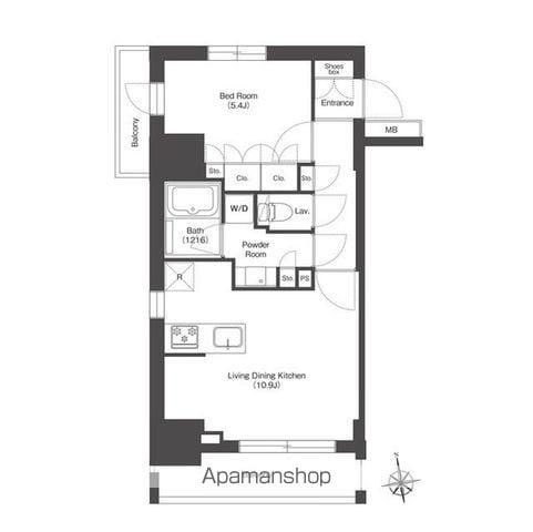 HF八広レジデンス(1LDK/4階)の間取り写真