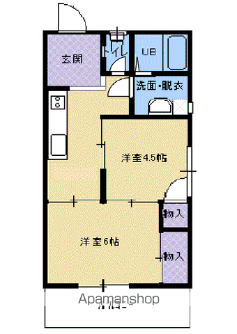 アスピアA(2K/2階)の間取り写真