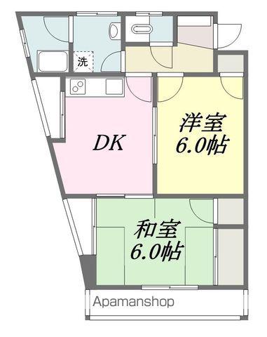 第二池田マンション西棟(2DK/2階)の間取り写真