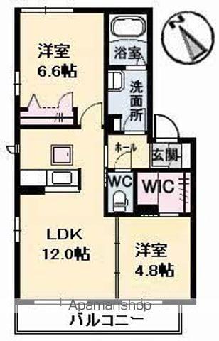 フェザンレーヴ B棟(2LDK/2階)の間取り写真