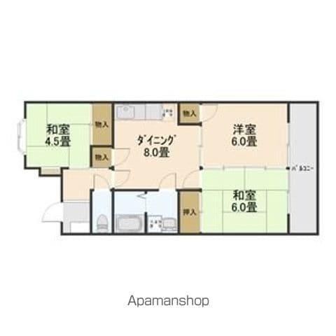 大島ビル城下(3DK/2階)の間取り写真