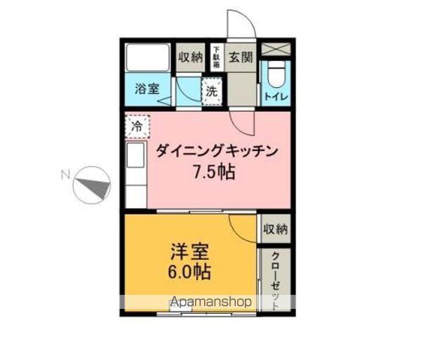 ビレッジA(1DK/2階)の間取り写真