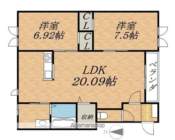 PRIMA KAMISHIHORO C(2LDK/3階)の間取り写真