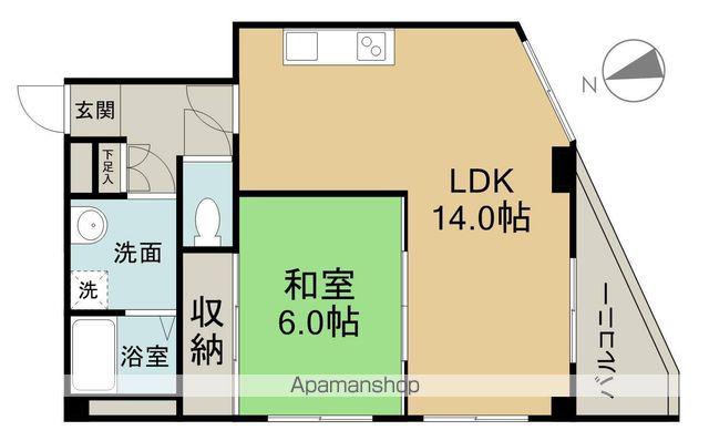 第2メゾン庚午(1LDK/4階)の間取り写真