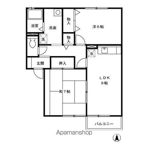 パークハイム(2LDK/1階)の間取り写真