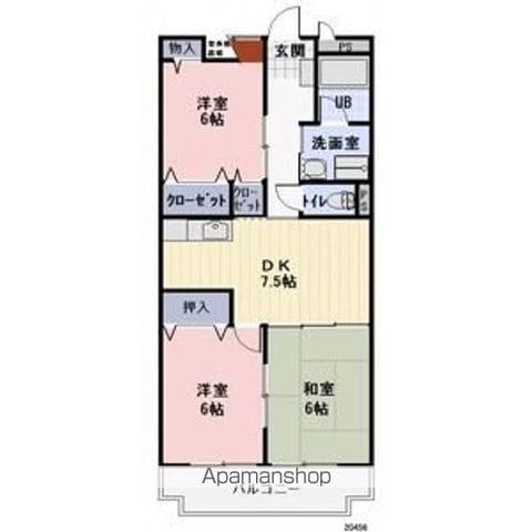 リンピアTOMO(3DK/2階)の間取り写真