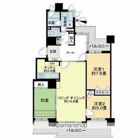 ライフプラザ北2条(3LDK/15階)の間取り写真