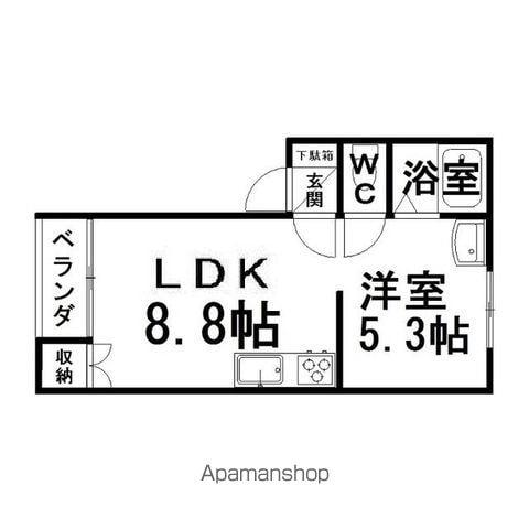 中ノ島センターパーク5番館(1LDK/2階)の間取り写真