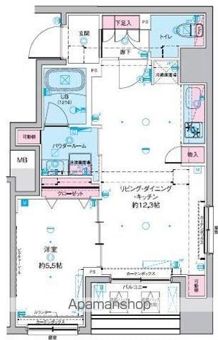 GENOVIA 東神田 GREEN VEIL(1LDK/4階)の間取り写真