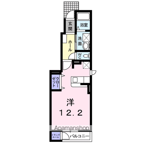 パール・オブ・エビスD(ワンルーム/1階)の間取り写真