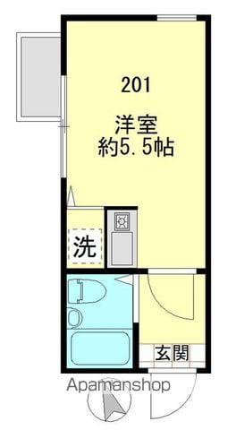 アルファ柴又(ワンルーム/2階)の間取り写真