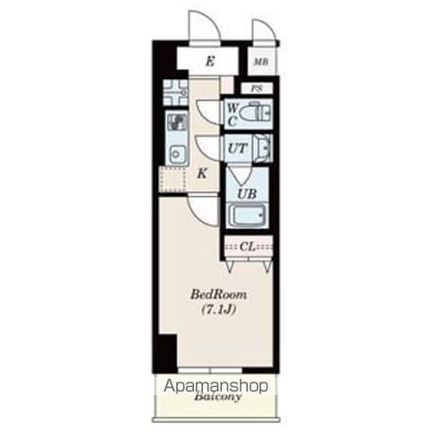 ドゥナーレ辻町(1K/6階)の間取り写真