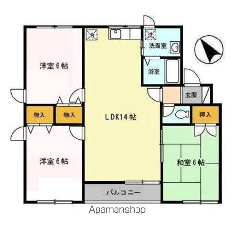 シャトゥソレイユ(3LDK/1階)の間取り写真