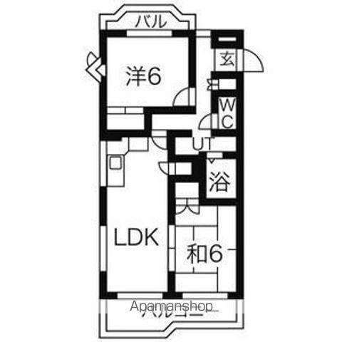 ポニーヒル長久手(2LDK/3階)の間取り写真