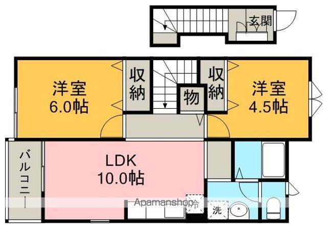 シャルマン めぐみ(2LDK/2階)の間取り写真