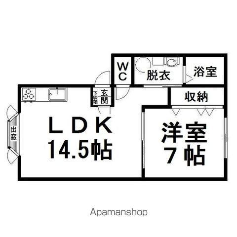 ルミエールⅡ(1LDK/1階)の間取り写真