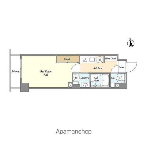 四谷坂町レジデンス(1K/4階)の間取り写真