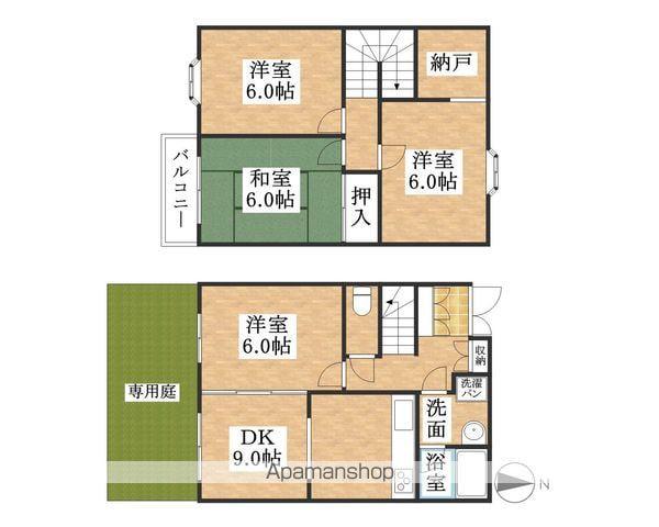 JR東海交通城北線 比良駅(愛知) 徒歩3分 2階建 築35年(4SDK)の間取り写真